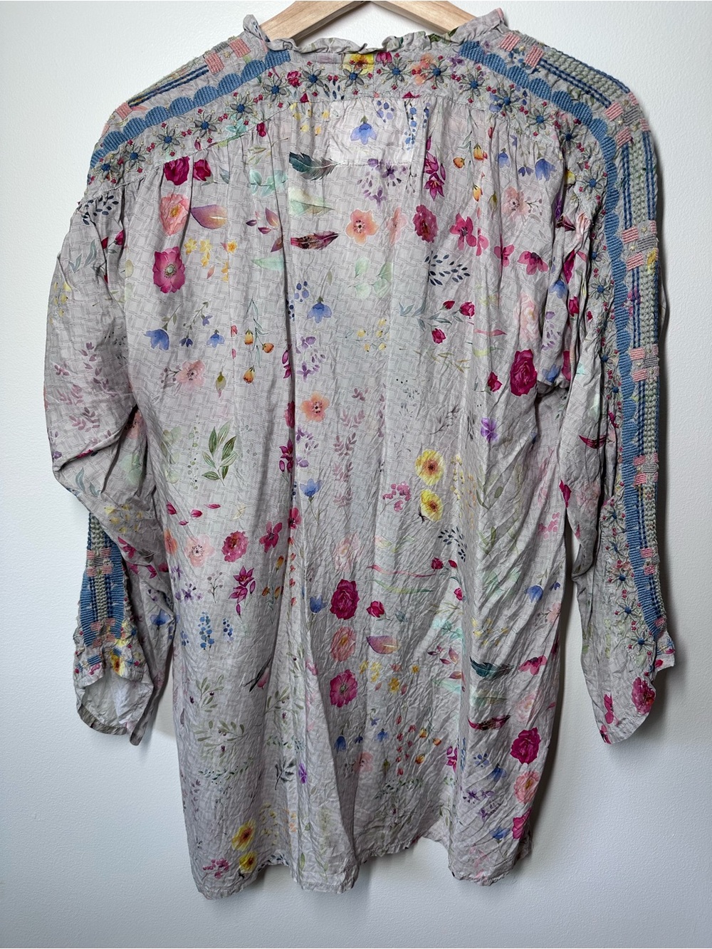 Johnny Was BIYA Embroidered Floral Tunic Blouse Top Small - Picture 10 of 11